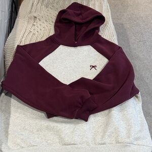 Edikted Burgundy and Gray Hoodie Size L  for